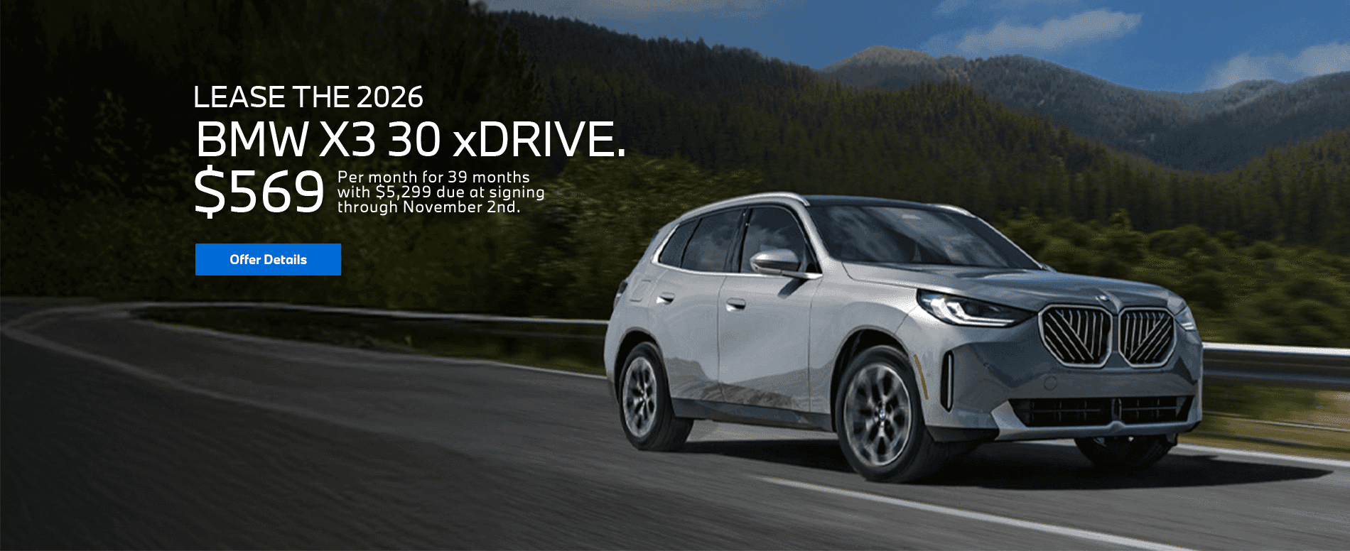 LEASE THE 2026 BMW X3 30 xDRIVE.