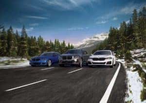 Trio of BMW Cars on road