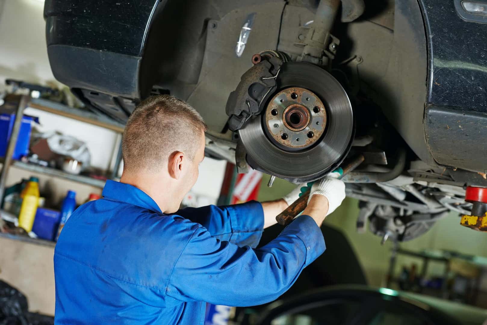 mechanic fixing the car