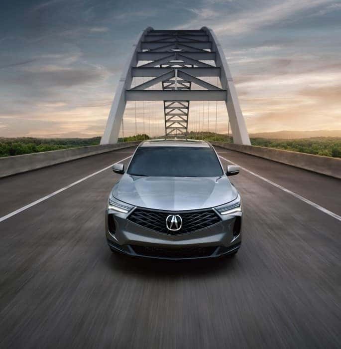 Acura RDX Advance in Modern Steel Metallic Driving over Bridge