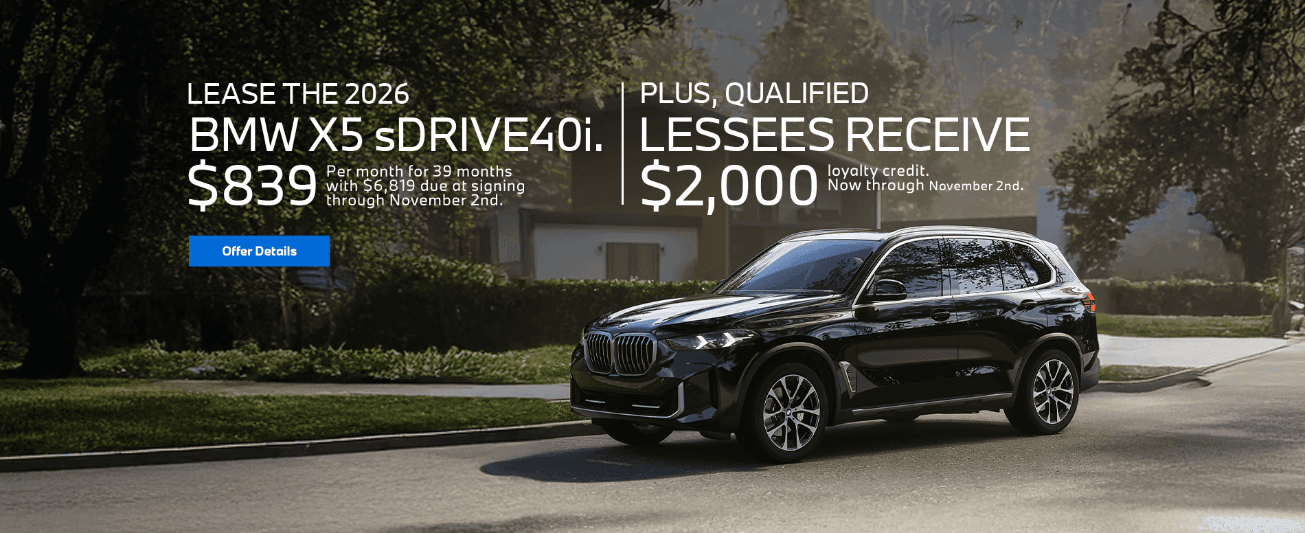 LEASE THE 2026 BMW X5 sDRIVE40i.