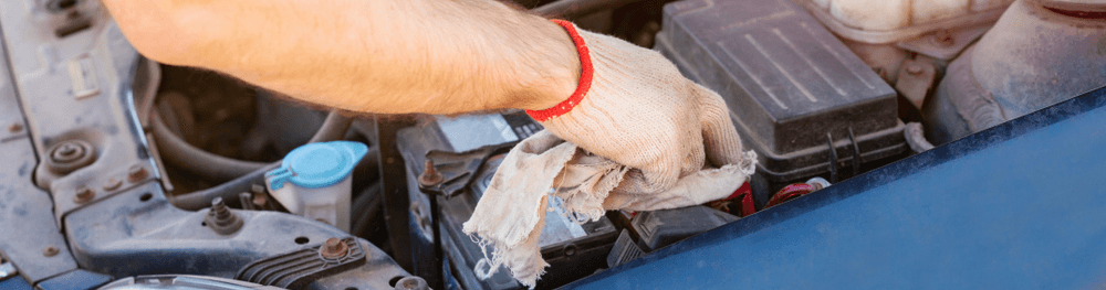 Cleaning Car Battery Banner 