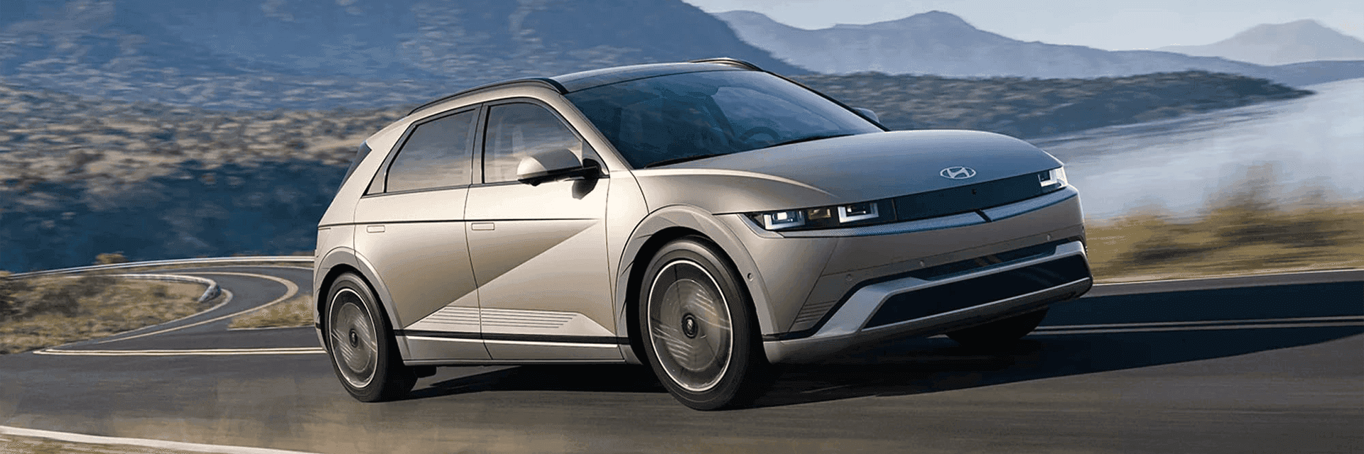 Silver 2026 Hyundai Ioniq5 driving